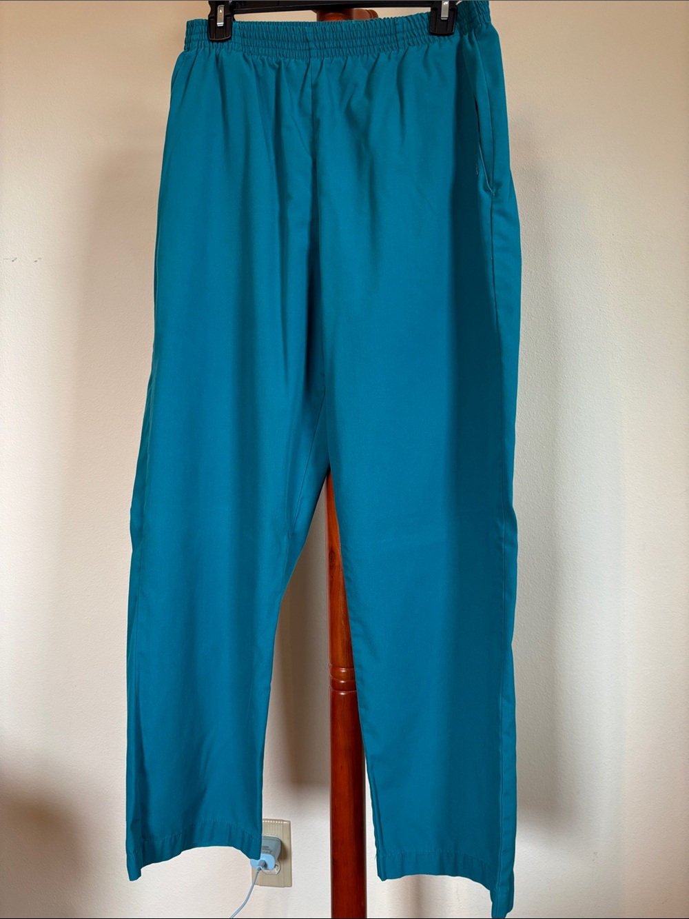 Landau  size Medium Elastic Waist Scrub Pants in Teal